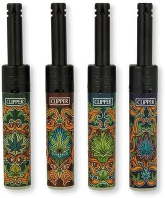 Clipper Feuerzeuge 4er Set Serie Mini Stabfeuerzeuge Weed Shields