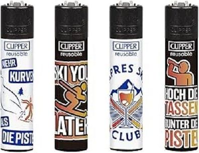 Clipper Feuerzeuge 4er Set Serie Apres Ski