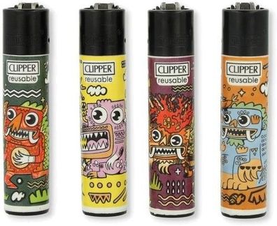Clipper Feuerzeuge 4er Set Serie Wheird
