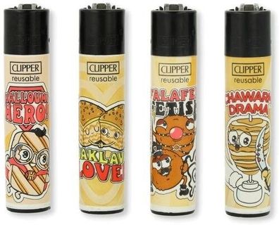 Clipper Feuerzeuge 4er Set Serie Shwarma Drama