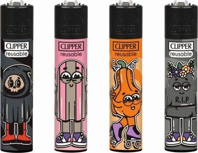 Clipper Feuerzeuge 4er Set Serie Halloween