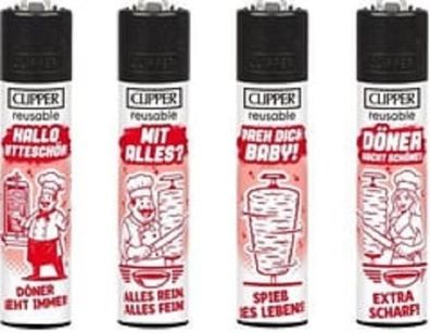 Clipper Feuerzeuge 4er Set Serie Döner Collection