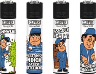 Clipper Feuerzeuge 4er Set Serie Handwerker 4