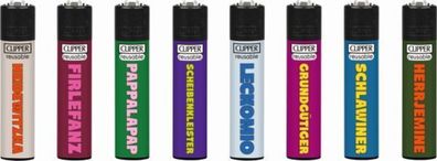Clipper Feuerzeuge 8er Set Serie Alman Impact