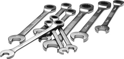 Stroxx Maul- und Ringratschenschlüssel-Satz 9-tlg. 8-19 mm Chrom-Vanadium Stahl