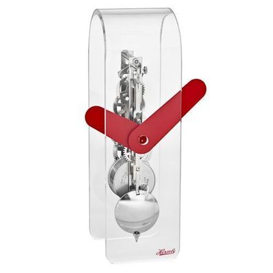 Hermle 23065-Y10721 Tischuhr Bogen Miles Acryl klar Zeiger rot Werk Nickel