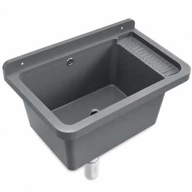 Ausgussbecken Spülbecken Grau Waschbecken Garage Kammer Outdoor 58x38x26cm 10844