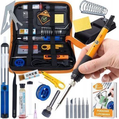 Rosfix Lötstation Set Pitbull 9in1 – 60W, 200–450°C, Zubehör & Etui