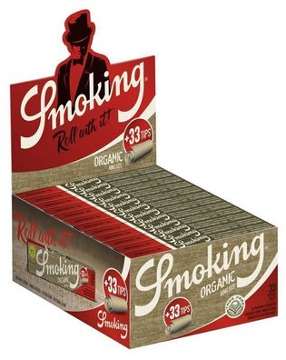 Smoking Organic King Size + Tips 1 Karton mit 24 Briefchen