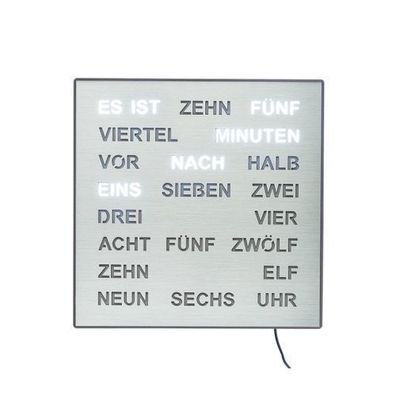 AMS T1245 Tisch- und Wanduhr mit LED-Wortuhr