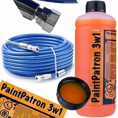 Rosfix Set Farbspritzschlauch 30m TPU + Reinigungsfluid 1L | 228 bar 1/4"