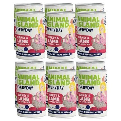 ANIMAL ISLAND Truthahn und Lamm für Katzen 12x400g
