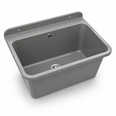 Ausgussbecken Waschbecken Grau Garage Waschraum Spülbecken 61x41x23cm 10875