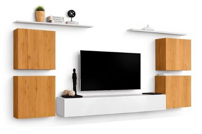 Elegante Holz Wohnwand – modernes Design Möbel fürs Wohnzimmer Sofort