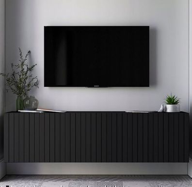 RTV-Wandschrank TV-Schrank Glamour Modern TV-Lowboard TV Möbel Schwarz Matt