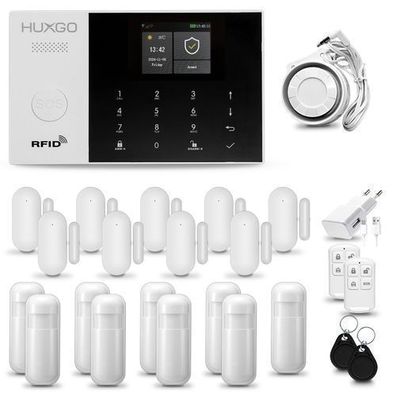 HXA005 4G Alarmanlage fürs Haus mit 9x Bewegungssensor, 9x Fensteralarm, App. TUYA