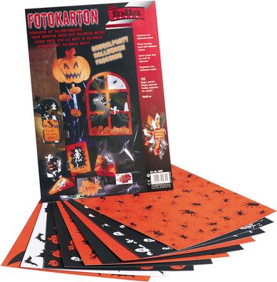 folia - 5689 Halloweenmotivkarton für Kinder zum Gestalten von Dekorationen Motivkart