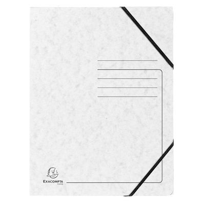 Exacompta 555406E Sammelmappe - A4, 355 g/qm, Gummizug, weiß
