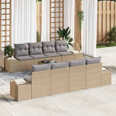 vidaXL Sofa Set 7 stk. Beige und Hellgrau 55 x 55 x 37 cm