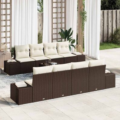 vidaXL Sofa Set 7 stk. Braun und Creme 55 x 55 x 37 cm