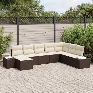vidaXL Gartensofa-set 8 stk. Poly-Rattan