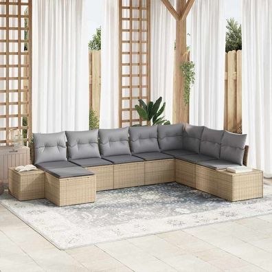 vidaXL Gartensofa-set 8 stk. Poly-Rattan