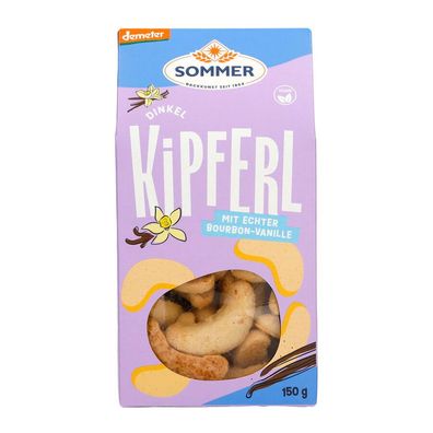 3x SOMMER Demeter Dinkel Kipferl mit echter Bourbon-Vanille 150g