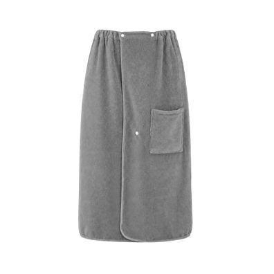 Saunakilt Trizand Saunatuch Mikrofaser grau 50 x 140 cm mit Tasche