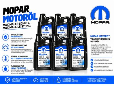 Motoroil 5W20 Mopar MS-6395 ( 6x 5-Liter ) Dodge Chrysler Jeep