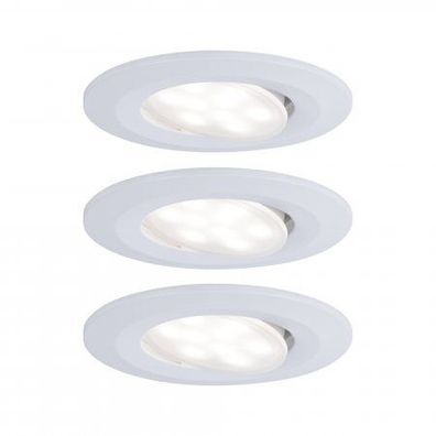 Paulmann No. 99931 Einbauleuchten Set LED Calla rund 3er-Set Weiß matt schwenkbar dim