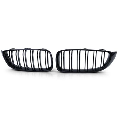 Nieren Grill Doppelsteg Schwarz Glanz ABS passend für BMW 4er F32 F33 F36 F82 auch M4