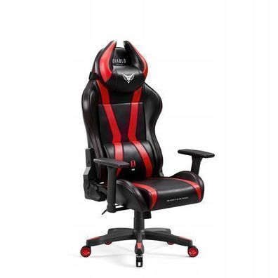 Diablo X-Horn Gaming Stuhl Bürostuhl Schreibtischstuhl Schwarz-Rot, Größe Small