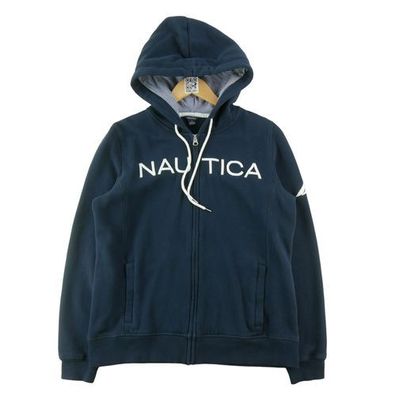 Nautica Damen Kapuzenpullover Full-Zip Dunkelblau Größe L #QWE3891