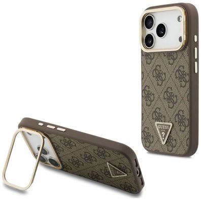 Handyhülle Guess 4G Triangle Logo MagSafe iPhone 18/17 Pro Max Standfunktion braun