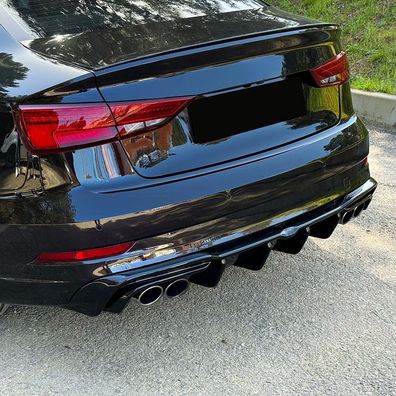 Heckdiffusor ABS Glanz passend für AUDI S3 + A3 8V S-Line Limousine Facelift