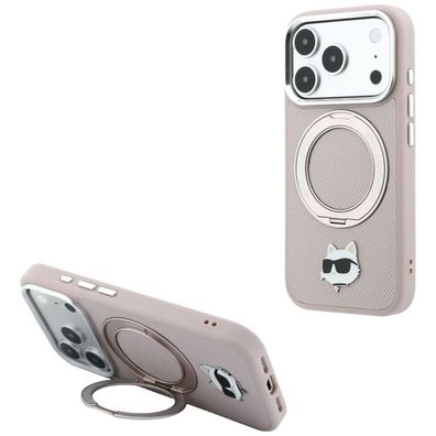 Handyhülle Karl Lagerfeld Choupette Ring Stand 360 MagSafe iPhone 18/17 Pro Max rosa