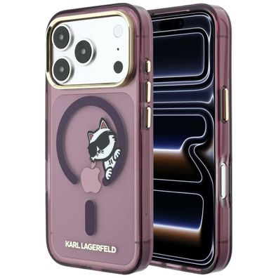 Handyhülle Karl Lagerfeld Peekaboo Logo MagSafe iPhone 18 Pro/17 Pro Burgund