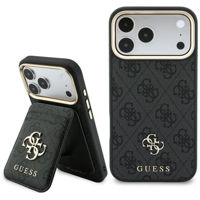 Handyhülle Guess 4G MagSafe mit Kartenfach für iPhone 18 Pro / 17 Pro, schwarz