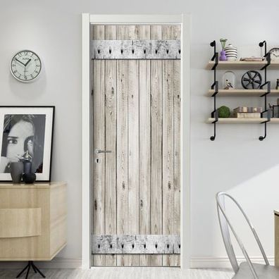 Türtapete 88x200cm Helle Holztür – Holzoptik Türposter AstraDesign
