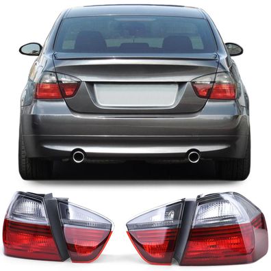 Rückleuchten Heckleuchten Hinten Set Smoke Black passend für BMW 3er E90 VFL