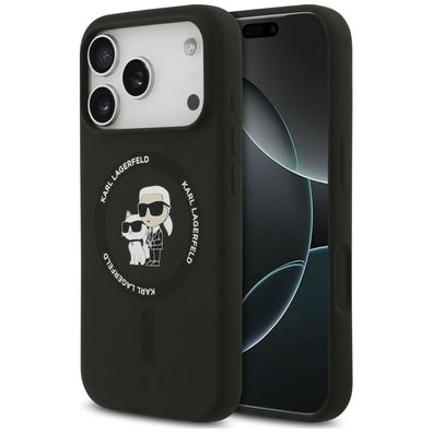 Handyhülle Karl Lagerfeld Karl&Choupette MagSafe iPhone 18/17 Pro Max Silikon schwarz