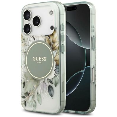 Handyhülle Guess IML Flower & Tonal Circle MagSafe iPhone 18/17 Pro Max grün
