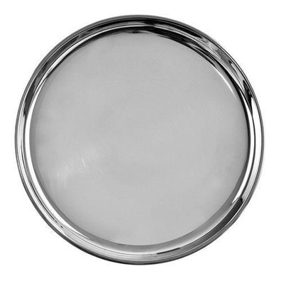 Rundes Serviertablett aus Stahl, 18 cm