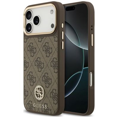 Handyhülle Guess 4G Strass Logo MagSafe für iPhone 18 Pro Max / 17 Pro Max braun