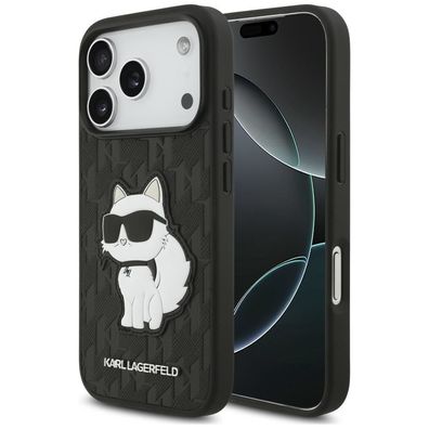 Handyhülle Karl Lagerfeld Saffiano Choupette iPhone 18 Pro/17 Pro schwarz Hardcase