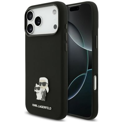 Handyhülle Karl Lagerfeld Silikon Karl&Choupette Metal Pin iPhone 18/17 Pro Max