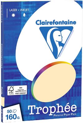 Clairefontaine 4156C Druckerpapier Trophée PPP, für alle Laserdrucker, Kopierer und T