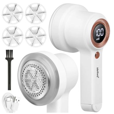 Fusselrasierer Zortiva kabellos, 2000 mAh Akku, 3 Stufen, LED Display, weiß