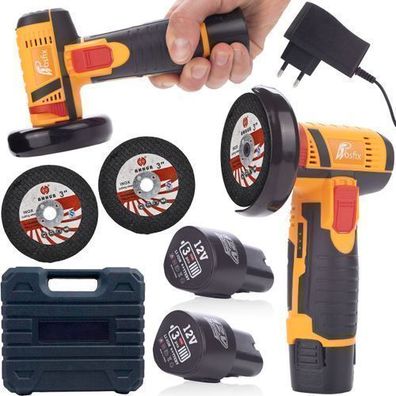 Rosfix Mini Schleifer Blue Bird MBB12V – 12V Akku | 76 mm, 19500 U/min Set