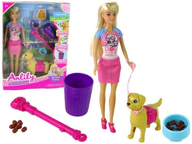 Modepuppe Hundespielset Haustierpflege
